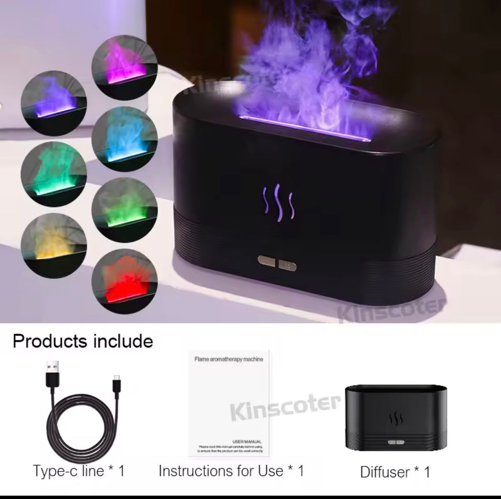Humidificador de aire, Mini humidificador con aroma a llama, difusor de fragancia, difusor de aceites esenciales para el hogar y la Oficina, humidificador de aromaterapia USB