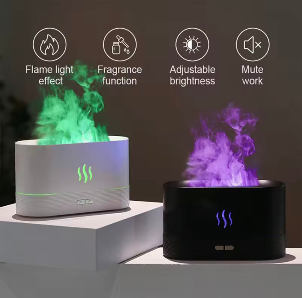 Humidificador de aire, Mini humidificador con aroma a llama, difusor de fragancia, difusor de aceites esenciales para el hogar y la Oficina, humidificador de aromaterapia USB